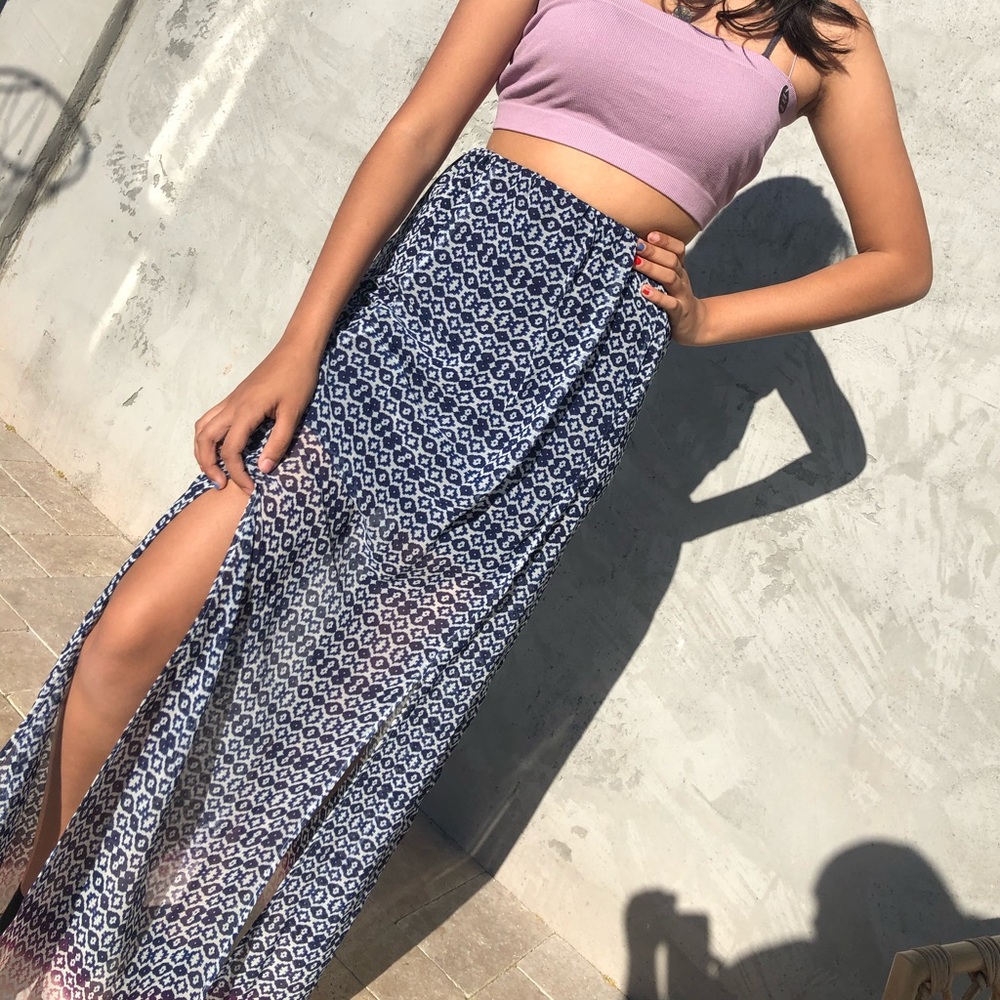 2 Slit Maxi Bohemian Skirt